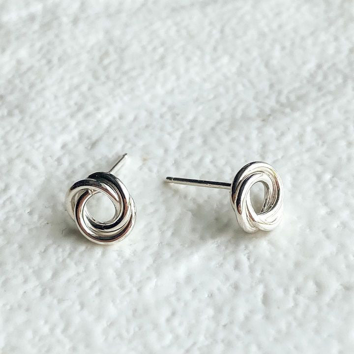 Entwined Circle Silver Earrings SantiniGallery