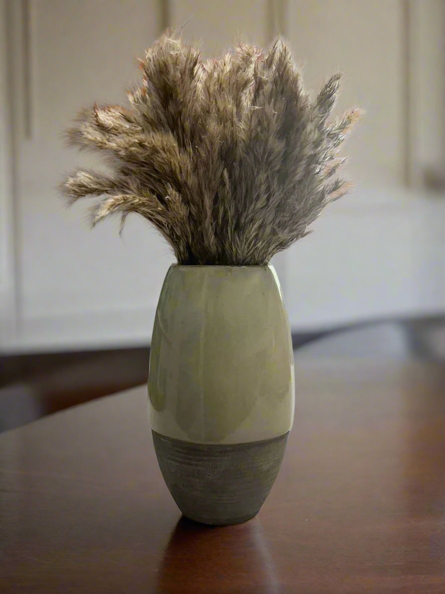 Ceramic Vase with Dried Pampas