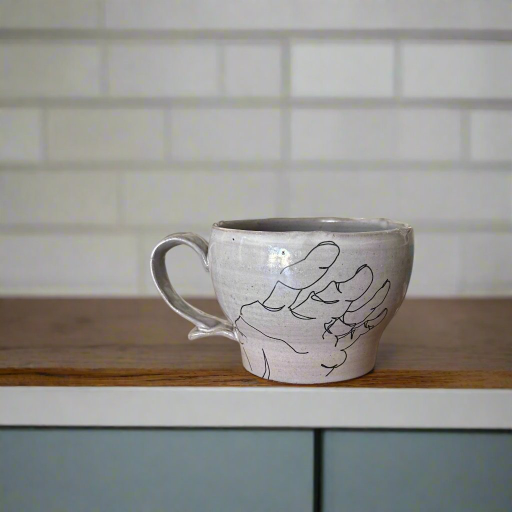 Ceramic Hand Motif Mugs