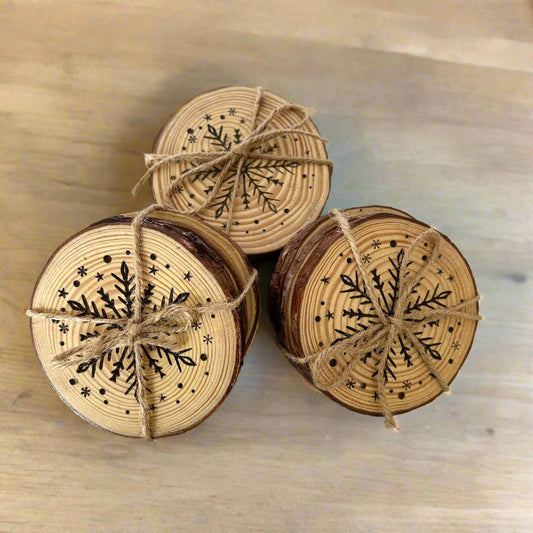 Snowflake Wood Coasters